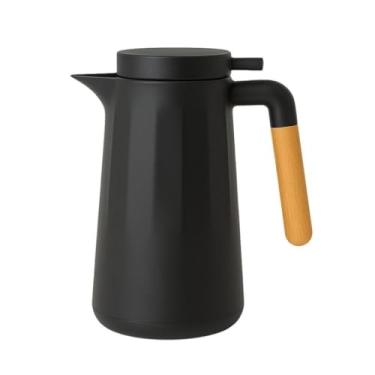 Imagem de Garrafa Térmica Cabo De Madeira Luxo Nórdica 1L Café Chá(2,PRETO)