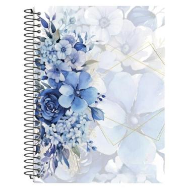 Imagem de Caderno universitario capa dura floral 10 materias 160 folhas - PanAme