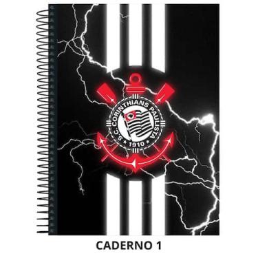 Imagem de Caderno corinthians capa dura - 1 matéria - 80 folhas - grande - Janda