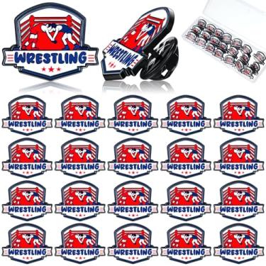 Imagem de Tondiamo Broche esportivo de lapela com 24 peças, broche de prêmio de luta livre, alfinetes de lapela esportivos para treinamento de equipe de luta livre e atletismo, the diameter of the pin is 0.98