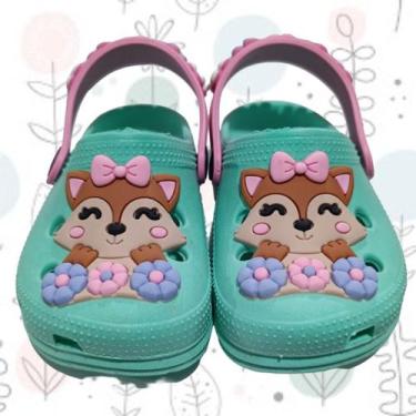 Imagem de Sandália Infantil Feminina Babuche Estampa de Raposinha Leve e Confort