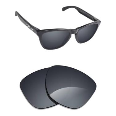 Imagem de Alphax Lentes de reposição polarizadas espelhadas Elite cromadas pretas para óculos de sol Oakley Frogskins OO9013