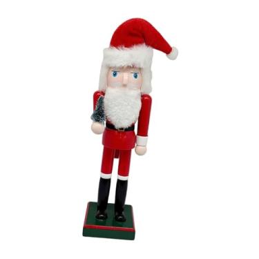 Imagem de Esquirla Estatueta de quebra-nozes de Natal, decoração de Natal em pé sobre base, figura de quebra-nozes de madeira, 25 cm de altura para centro de mesa