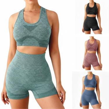 Imagem de Conjunto Fitness Feminino 4 Peças Levanta Bumbum e Esconde Barriga  To
