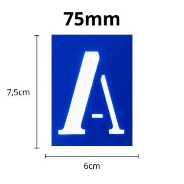 Imagem de Kit Régua Letras E Números Vazados 75mm Tamanhos Escolar - BudePlast