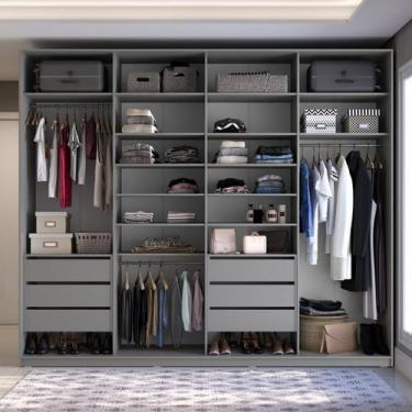 Imagem de Closet Casal 100% MDF BP 277cm 6 Gavetas Sion - RR Móveis