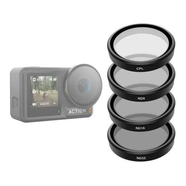 Imagem de Kit Filtros Cpl E Nd8-16-32 Para Dji Osmo Action 3 - Telesin