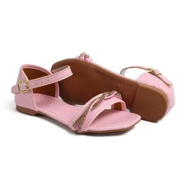 Imagem de Sandalia Baby Infantil Feminina Pedras de Diamante Linda Escola Dia-a-