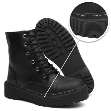 Imagem de Bota Coturno Feminina Tratorada - Lorenzzo Lopez, Preto, 37