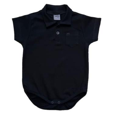 Imagem de Body Bebê Gola Polo Preto, Branco, Marinho, Vermelho - Suedine Algodão