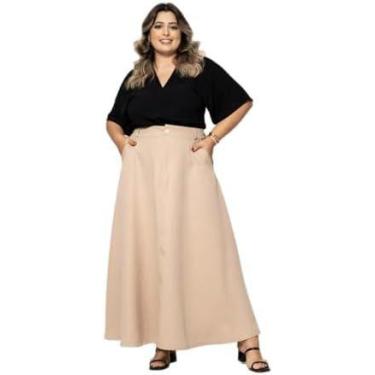 Imagem de Saia Longa Evangélica Plus Size Alfaiataria com Bolsos moda feminina s