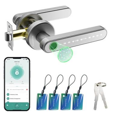 Imagem de Fechadura de porta inteligente Evanshow com maçaneta, entrada sem chav