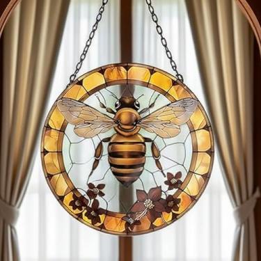 Imagem de Enfeite de janela estilo vitral de acrílico 2025 para decoração de Natal, Halloween, janela, jardim