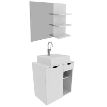 Imagem de Conjunto Para Banheiro Com Cuba E Espelho Bn3 Branco