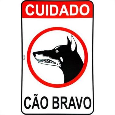 Imagem de Placa Look 20X30Cm (Cuidado Cao Bravo) - Kit C/5 Pecas