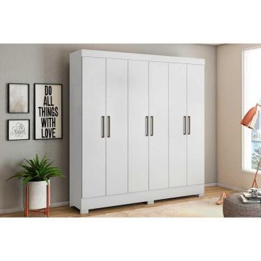 Imagem de Guarda Roupa Casal 6 Portas E 3 Gavetas Prático Branco - Demóbile