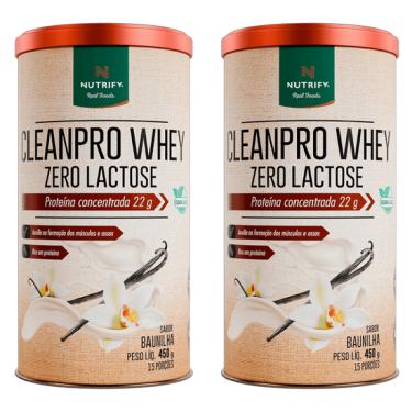 Imagem de Kit 2X: Cleanpro Whey Protein Zero Lactose Baunilha Nutrify 450g