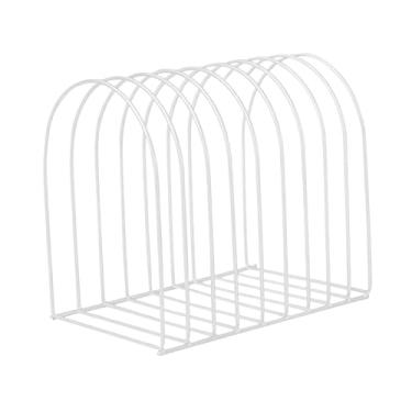 Imagem de Xgdsnly Organizador de Mesa para Arquivos, Pastas E Documentos; Suporte para Revistas E Arquivos em Metal, Ideal para Fotografia E Decoração, Branco, Tamanho real