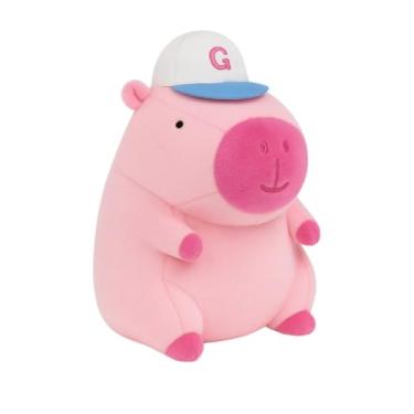Imagem de Pelúcia Capivara com Boné 22cm – Macia, Antialérgica e Fofa – Decoração e Presente Criativo (ROSA)
