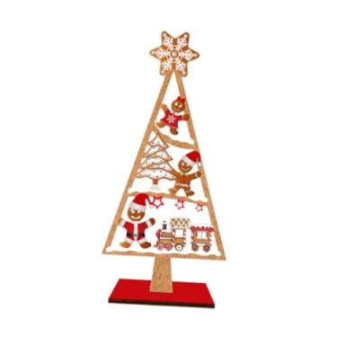 Imagem de UGPLM Enfeite de mesa para árvore de Natal, placa de árvore de Natal, presente, placa criativa de madeira, decoração de Natal para shopping, bar, canto de, Style C