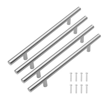 Imagem de SKYPRO Pacote com 4 puxadores de armário de aço inoxidável com orifício de 160 mm para gaveta central para armários de cozinha e banheiro, puxador geral de gaveta de 250 mm