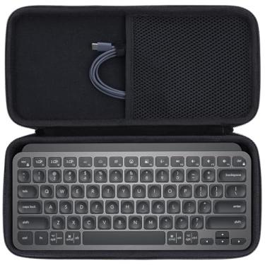 Imagem de Lebakort Estojo rígido compatível com teclado iluminado sem fio minimalista Logitech MX Keys (capa grafite)