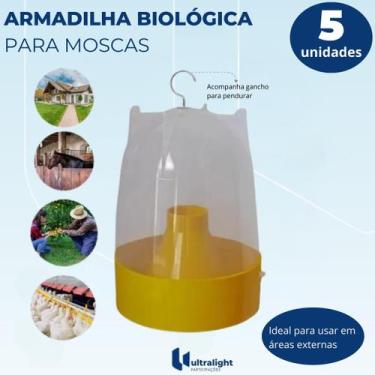 Imagem de KIT 5 Armadilha amarela para moscas da fruta pega mata moscas - Pestli