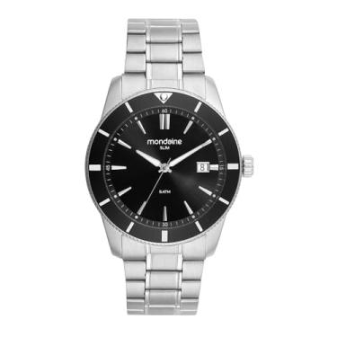 Imagem de Mondaine Relógio Masculino Caixa Slim Calendário Aço Prata