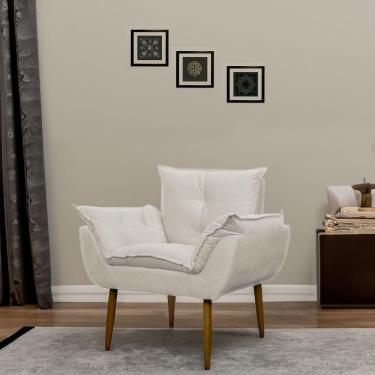 Imagem de Poltrona Decorativa Para Sala E Quarto Opala Suede Herrero Cor:bege