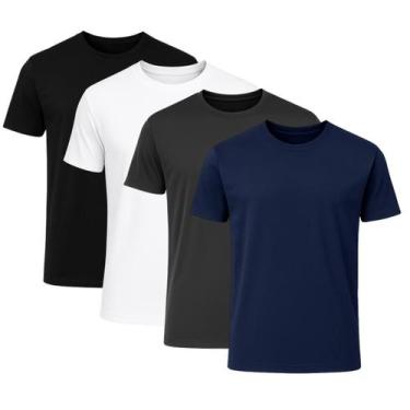 Imagem de Kit 4 Camisetas Dry Fit Masculina Manga Curta Academia Corrida Treino 