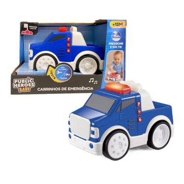 Imagem de Carrinho de Policia Azul com Luz e Som - Shiny Toys