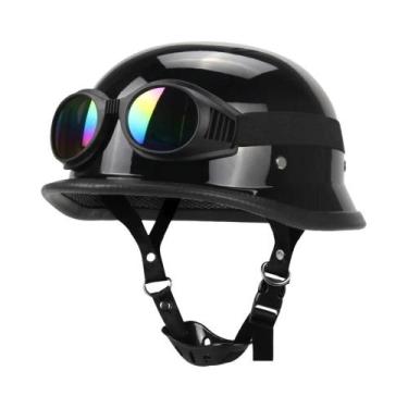 Imagem de Capacete Vintage Alemão De Couro Para Motocicleta, Certificado DOT, Ca