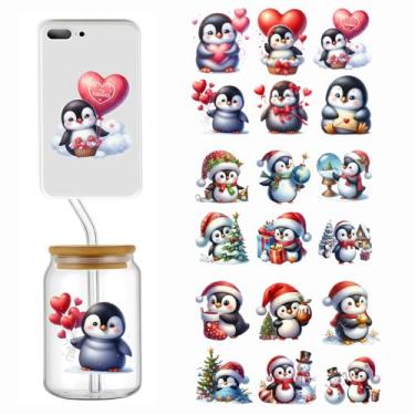 Imagem de F04C24K01 UV DTF Cup Wraps Inverno UV DTF Transferência Adesivo Impermeável para Copos de Vidro, Mobiliário, Artesanato DIY, Adesivos de Transferência para DIY Garrafa de Água Laptop Decalque Madeira