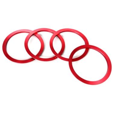 Imagem de AggHSYJ Acabamento de anel de saída de ventilação CA de ar condicionado para carro compatível com acessórios Toyota Tacoma, anel interno vermelho adequado para anel de ventilação 2016-2023 Tacoma A/C