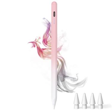 Imagem de Caneta Stylus para iPad – Lápis de carregamento tipo C para iPad Palm Rejection Active Pen compatível com Apple iPad 6/7/8/9/10/11(A16), Air 3/4/5/M2/M3, Mini 5/6, Pro 27.9 cm/32.8 cm/M4 (rosa