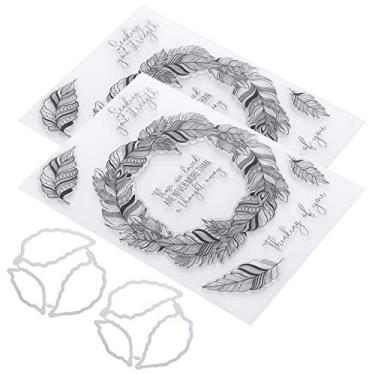 Imagem de Carimbo transparente de penas, selos feitos à mão diy para scrapbooking, cartão de diário, material tpr, 2 conjuntos de 8.3x5.8 polegadas