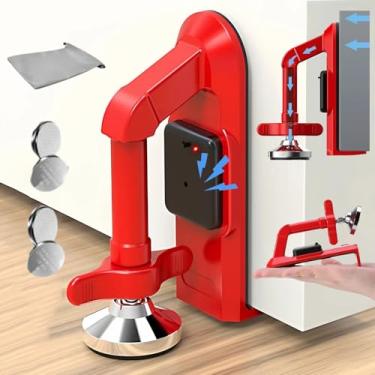 Imagem de Batente de porta de alarme portátil, bloqueador de porta portátil, bloqueador de porta antifurto de viagem, sem furadeiras, segurança para casa, apartamento, escritório, hotel, viagem, fechadura