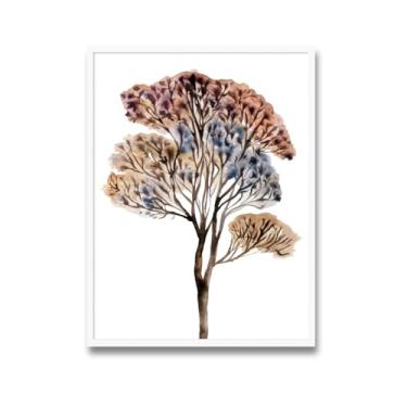 Imagem de Quadro Decorativo Aquarela Natureza Vidro e Moldura 62x47cm (Árvore Aquarela, Gano, 62, centímetros, 47, centímetros)