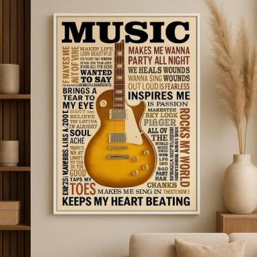 Imagem de Quadro Canvas Rock Guitarra Music- - Quadros On-Line