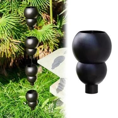 Imagem de WEBSID Corrente de chuva de jardim de 2,4 m/2,6 m em forma de cabaça, pingente de canal de bico de calha de telhado, desviador de água da chuva/coletor de água, corrente de drenagem de chuva para vila