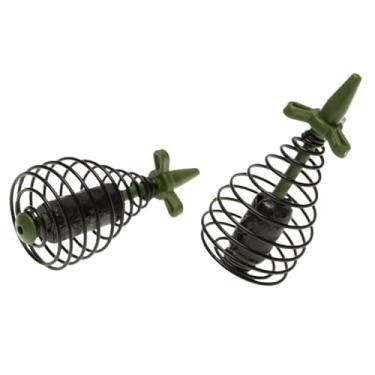 Imagem de Cesta de alimentador de gaiola de armadilha de pesca – Cesta de alimentador de isca de carpa para armadilha de pesca | Suporte de isca forte acessórios de substituição para equipamentos de peixe para
