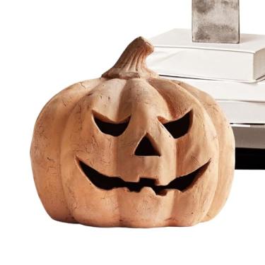 Imagem de Lanterna de Abóbora Iluminada - Lanterna De Abóbora Para Halloween - Iluminação Assustadora Lâmpadas Sem Chama,Para Decoração de Casa e Jardim Interior e Exterior Dormitório Relvado Alpendre Porta da