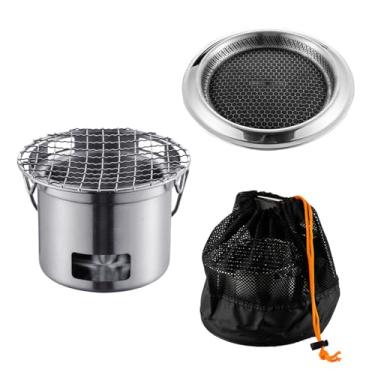 Imagem de Fogão portátil para churrasqueiras ao ar livre 304 aço inoxidável textura ao ar livre fogão de cozinha para ferver e fritar