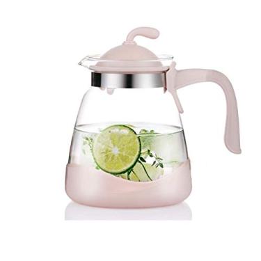 Imagem de YWangQiang Jarros de filtro, jarros de água fria, jarro de suco doméstico, jarro de vidro resistente ao calor, jarro de grande capacidade, jarro com tampa, conjunto doméstico de 2000 ml, 2400 ml (cor