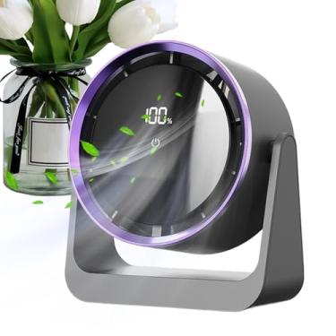 Imagem de Ventiladores de mesa para quarto | Ventilador de mesa silencioso recarregável por USB - Ventilador de quarto montado na parede com luzes noturnas, melhora a qualidade do ar, de 5 velocidades