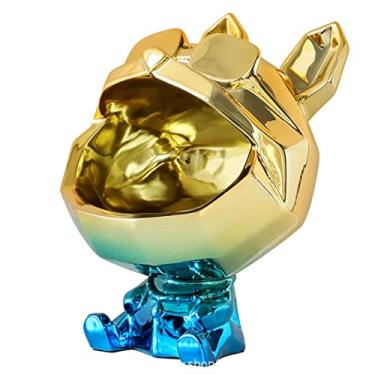 Imagem de Bandeja para chaveiros, decoração de mesa de café, bandejas de exibição de joias, óculos dourados de boca grande, estátua de cachorro, bandeja de pratos, relógios de troca de moedas e bandeja de doces