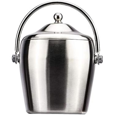 Imagem de Balde de gelo bem feito de aço inoxidável isolado parede dupla mantém o gelo congelado por mais tempo (tamanho: P) (tamanho: médio)