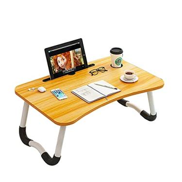 Imagem de Bandeja de mesa dobrável para laptop, mesa dobrável na cama, mesa de colo portátil, suporte de mesa dobrável, para trabalhar na cama/sofá/sofá, azul marinho (nogueira)
