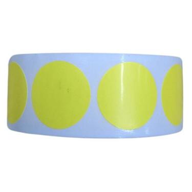 Imagem de Etiqueta Adesiva Bolinha Colorida Amarelo 25mm 2,5 cm Rolo 1000 Unidad