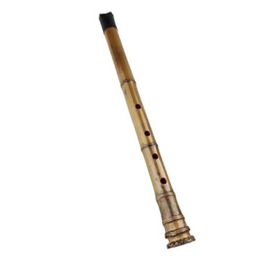 Imagem de Flauta de bambu de madeira chave D 5 furos flauta de madeira com instrumento de sopro de madeira de raiz